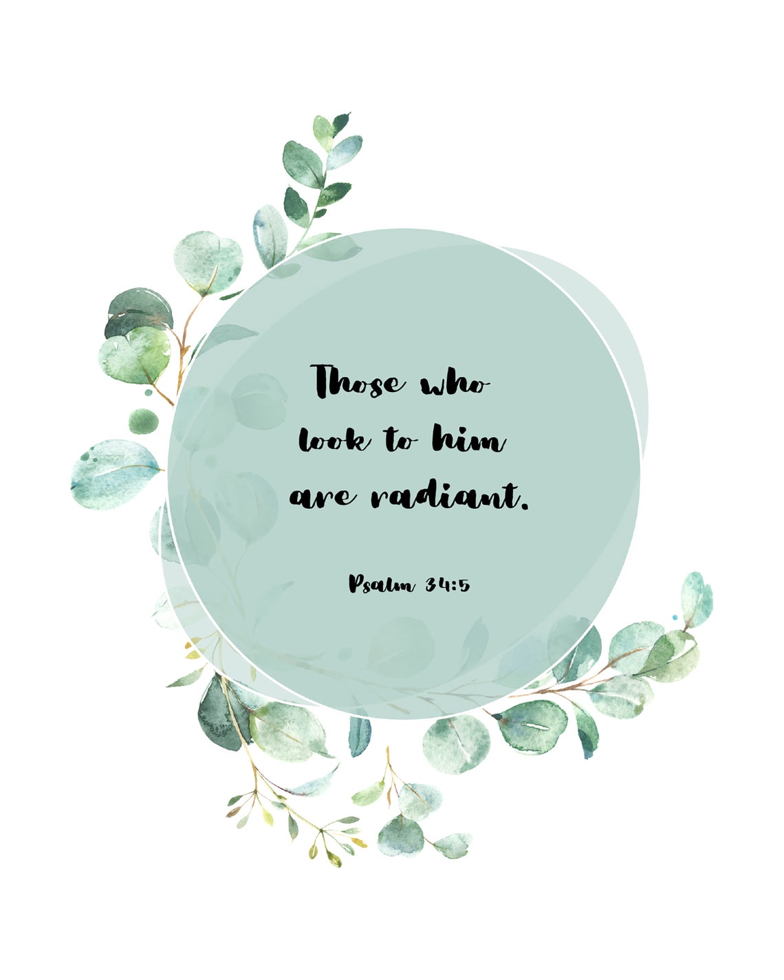 Psalm 34:5 Digital Download; Instant Printable Artwork - Etsy
