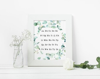 Alphabet digital download; instant printable artwork; Uppercase and lowercase letters