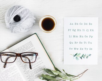 Alphabet digital download; instant printable artwork; Uppercase and lowercase alphabet letters