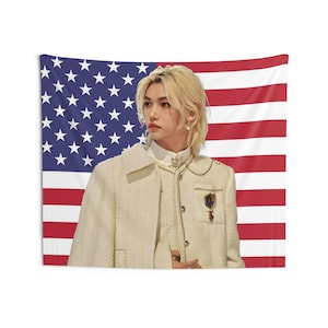 Stray Kids Felix American Flag Skz Tapestry Gift for KPOP Fan