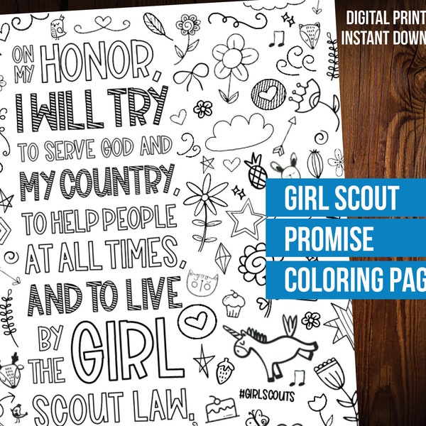 Girl Scout Promise Coloring Page