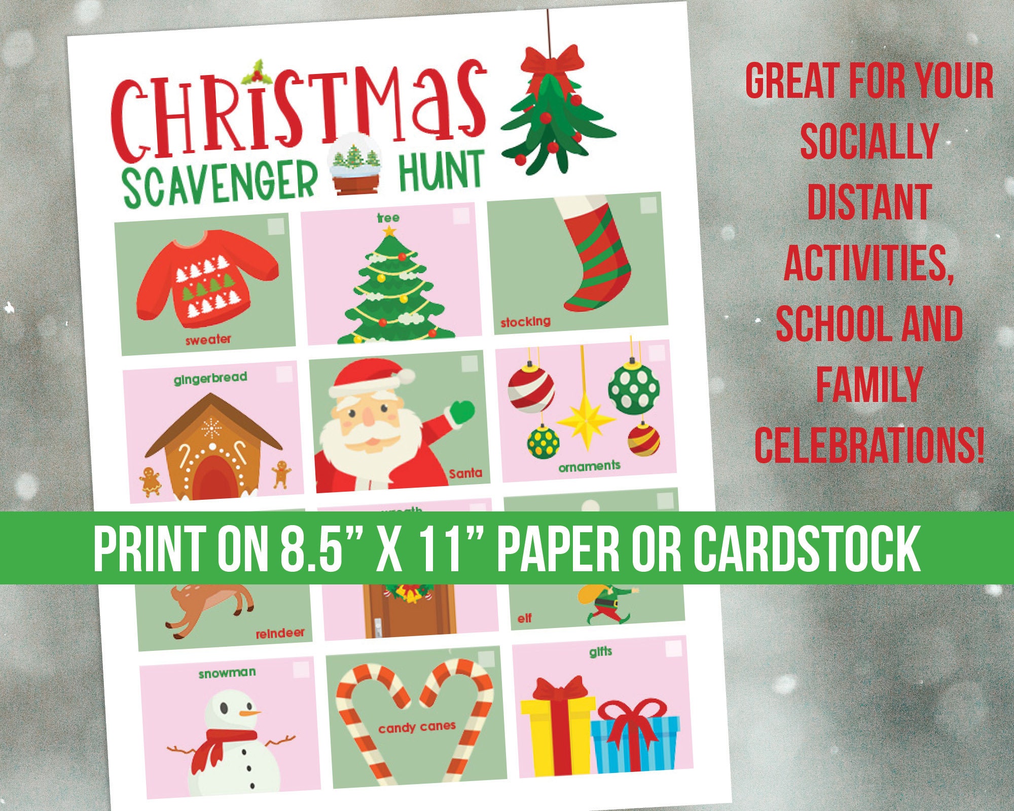 Christmas Scavenger Hunt Printable - Etsy