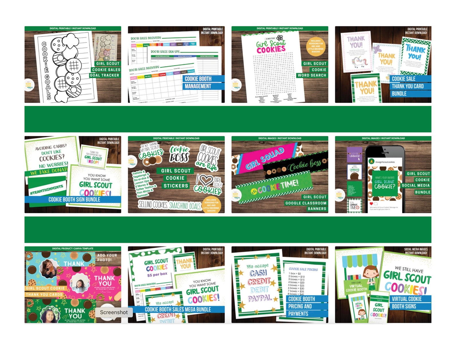 Girl Scout Cookie Sales Printable Receipts | Etsy