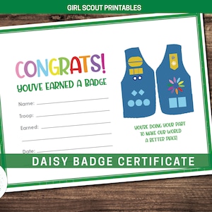 Daisy Badge Certificate