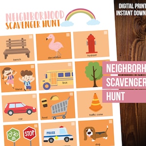 Neighborhood Scavenger Hunt for Kids - Printable Game