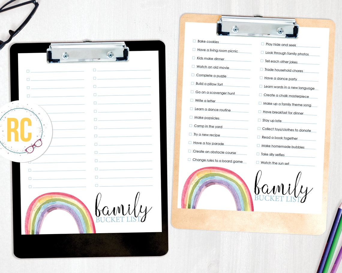 Family Fun Bucket List Editable PDF Printable | Etsy