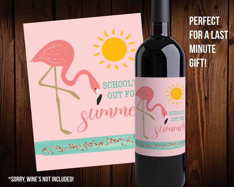 Teacher Gift Printable Wine Label School's Out - Etsy