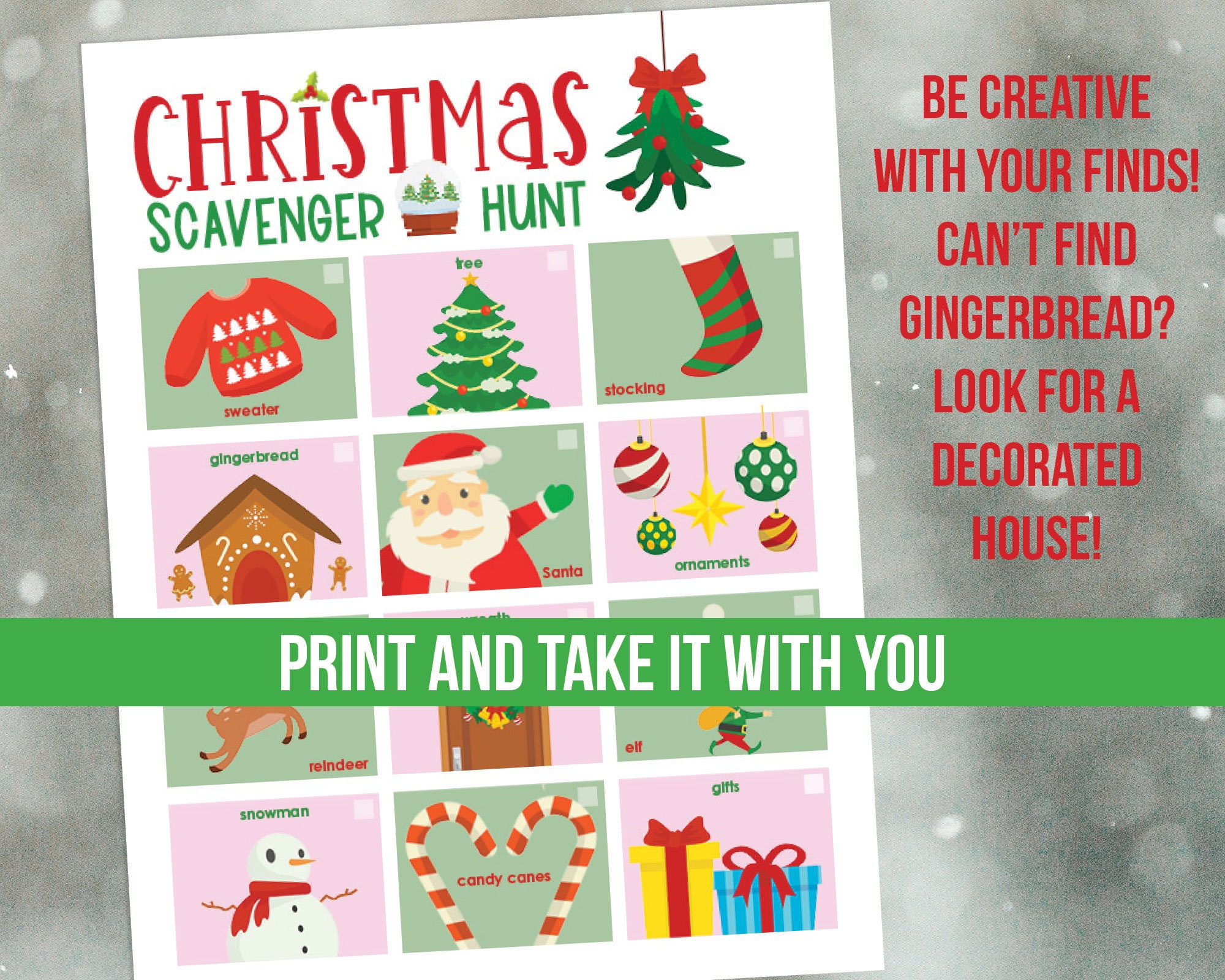 Christmas Scavenger Hunt Printable - Etsy