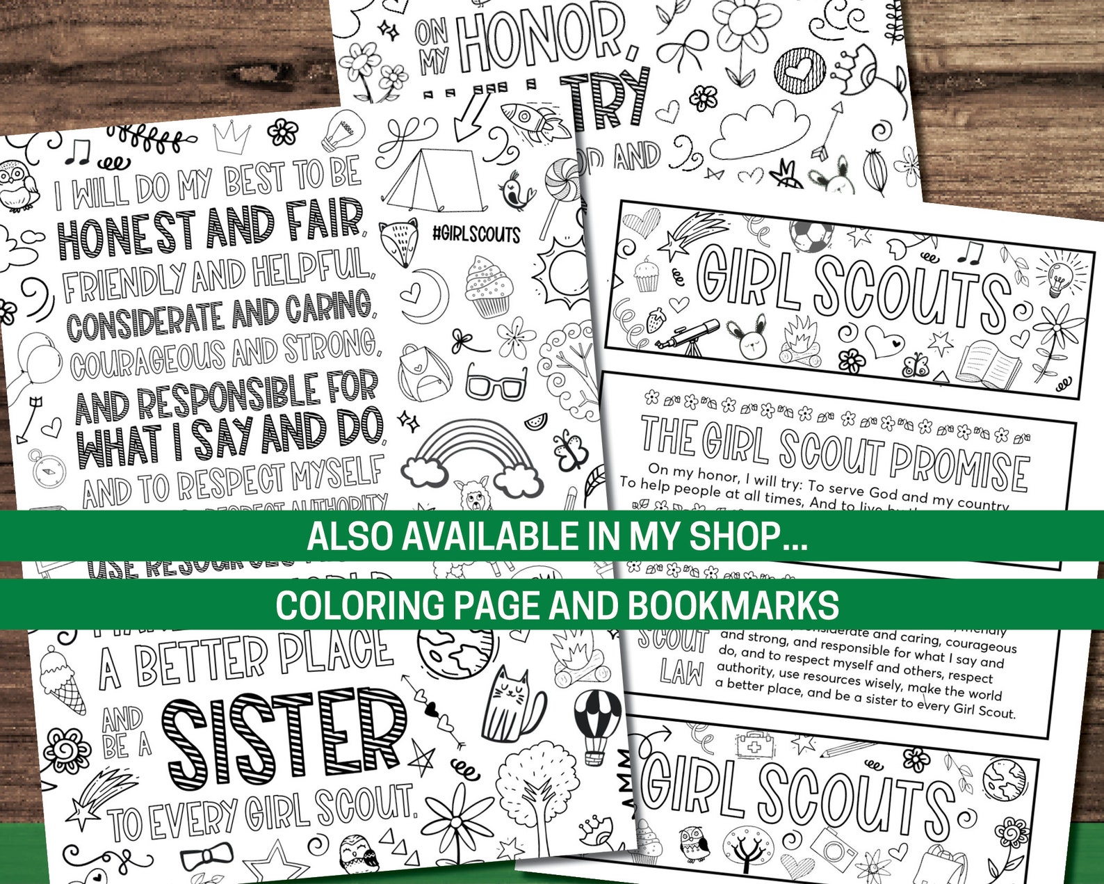Girl Scout Promise and Law Printable Bookmarks - Etsy