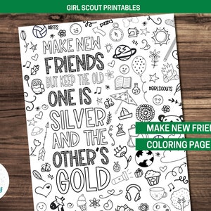 Girl Scout Make New Friends Coloring Page
