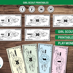 Girl Scout Daisy Dollars - Printable Play Money - Etsy