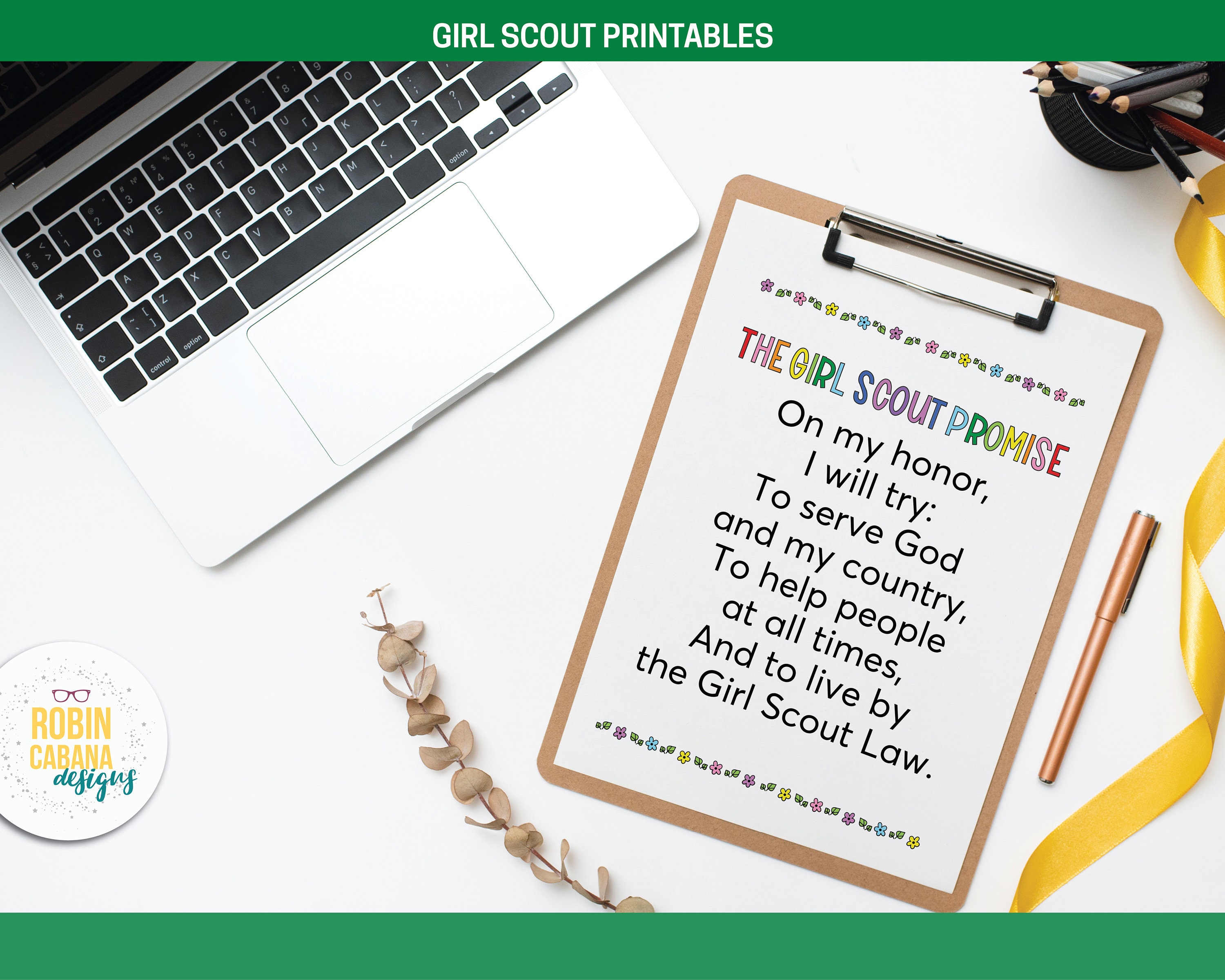 Girl Scout Promise and Law Printables - Etsy