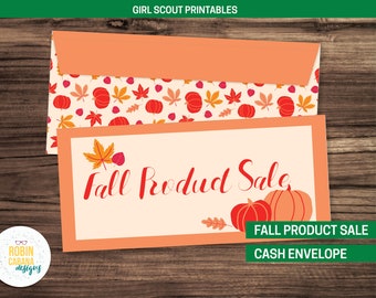 Girl Scout Fall Product Sale Cash Envelope