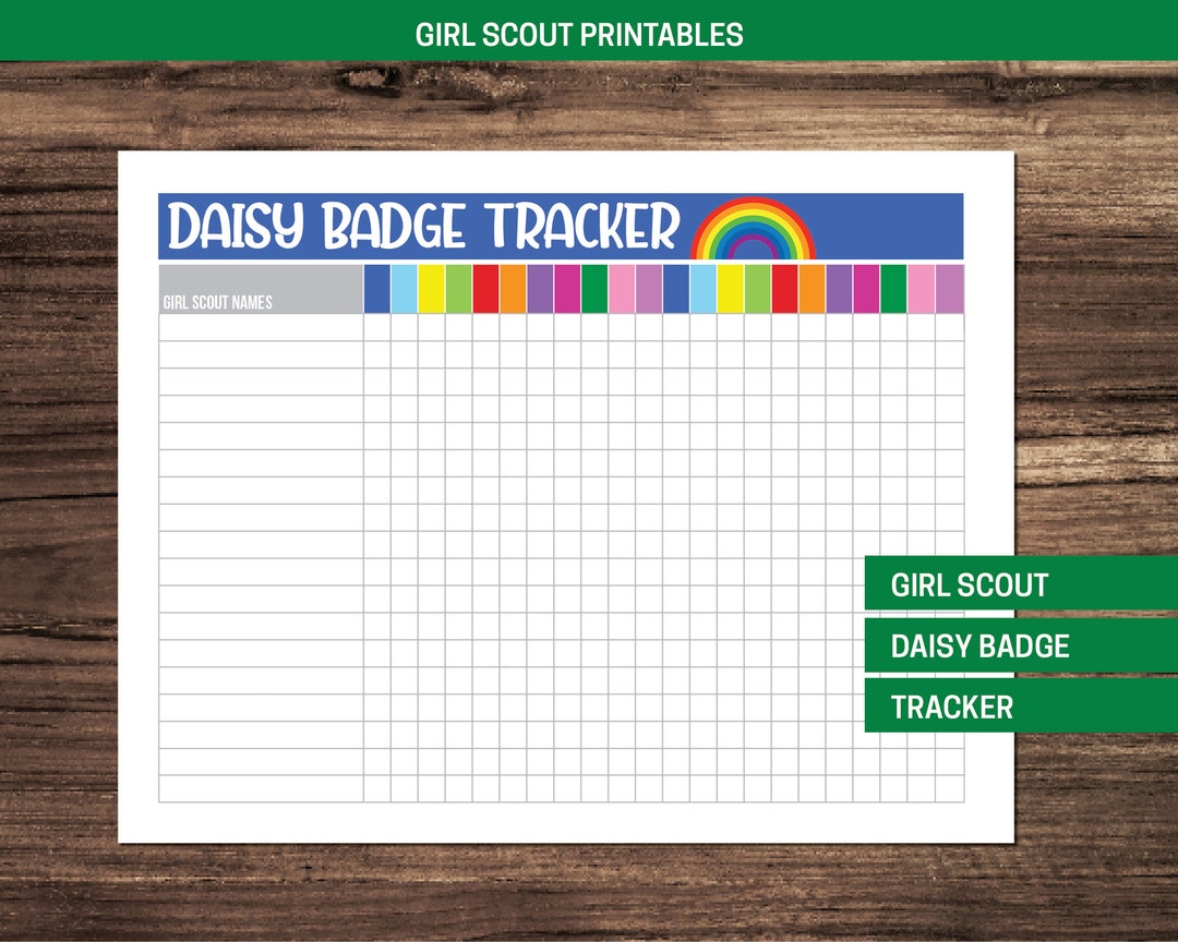 Girl Scout Daisy Badge Tracker Etsy