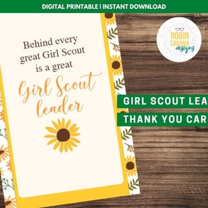 Girl Scout Leader Appreciation Card - Behind Every Great Scout
