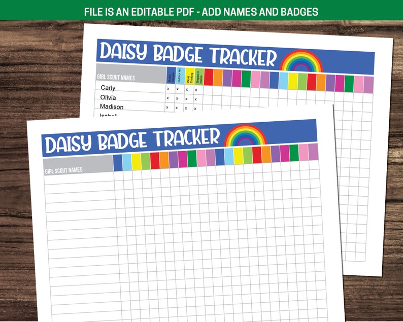 Girl Scout Daisy Badge Tracker Etsy