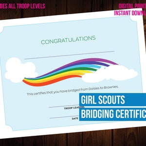 Girl Scout Bridging Certificate Printable image 1