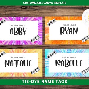 Girl Scout Coloring Name Tags Canva Template - Etsy