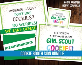 Girl Scout Cookie Booth Signs Bundle - Printable