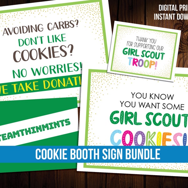 Girl Scout Cookie Booth Signs Bundle - Printable