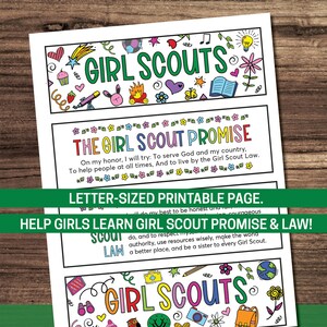 Girl Scout Promise and Law Printable Bookmarks - Etsy