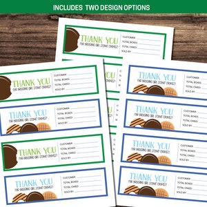 Girl Scout Cookie Sales - Printable Receipts - Etsy