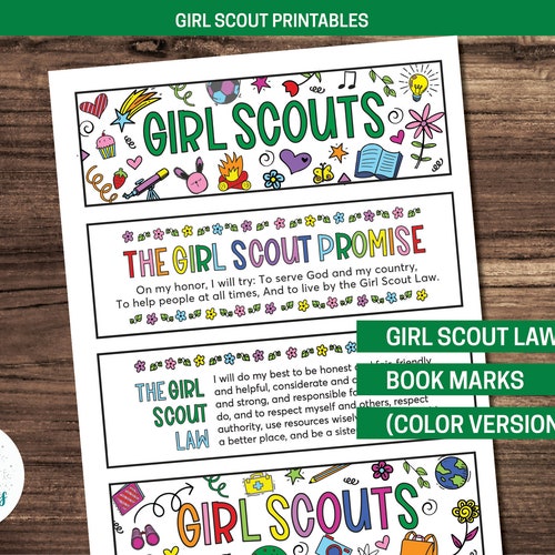 Girl Scout Promise and Law Printable Bookmarks - Etsy