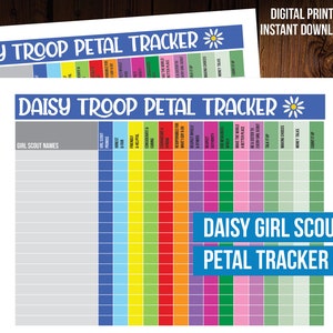 Daisy Girl Scout -  Petal Tracker Chart for GIrl Scout Leaders - Printable