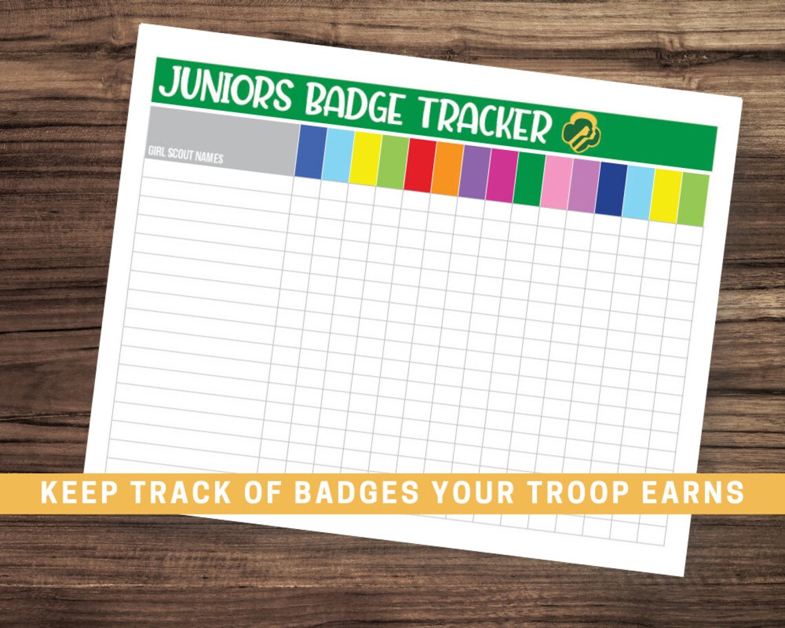 Girl Scout Junior Badge Tracker Etsy