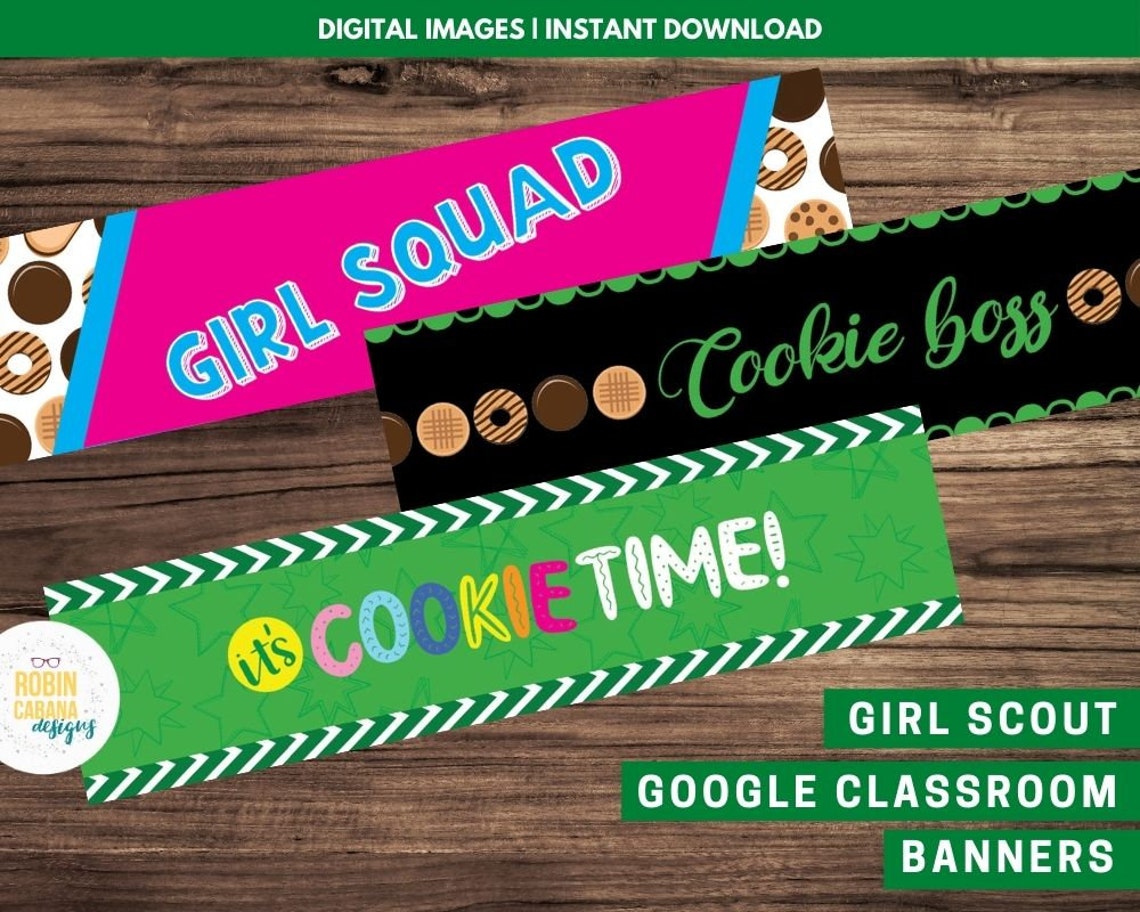 Girl Scout Cookie Banners for Google Classroom Etsy