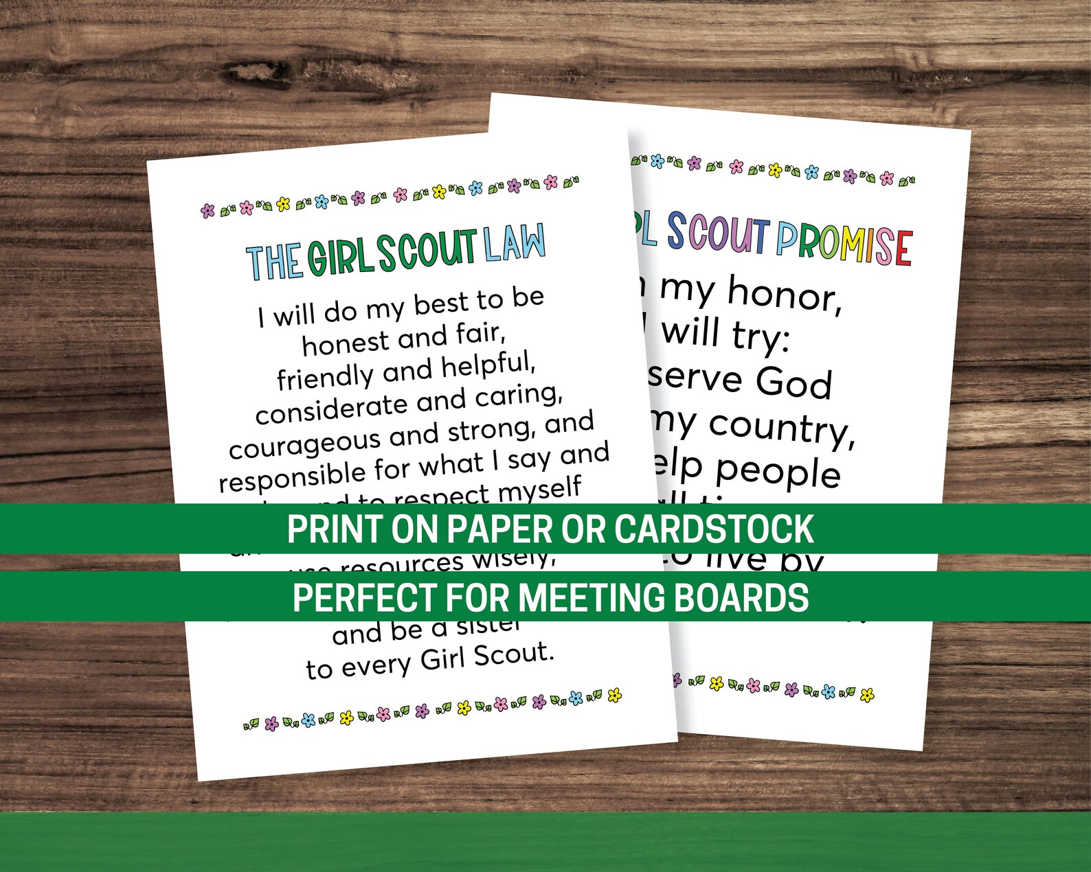 Girl Scout Promise and Law Printables - Etsy