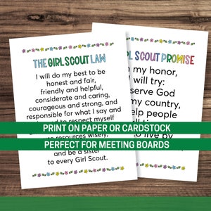 Girl Scout Promise and Law Printables - Etsy