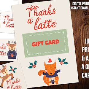 Thanks a Latte Gift Card Bundle - Cute Christmas Critters