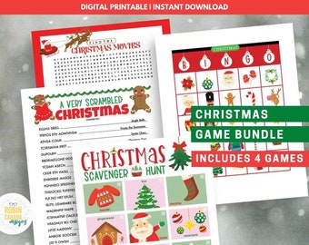 Christmas Games - 4 Game Printable Bundle