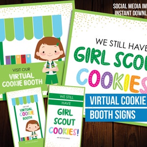 Girl Scout Virtual Cookie Booth Signs for Social Media