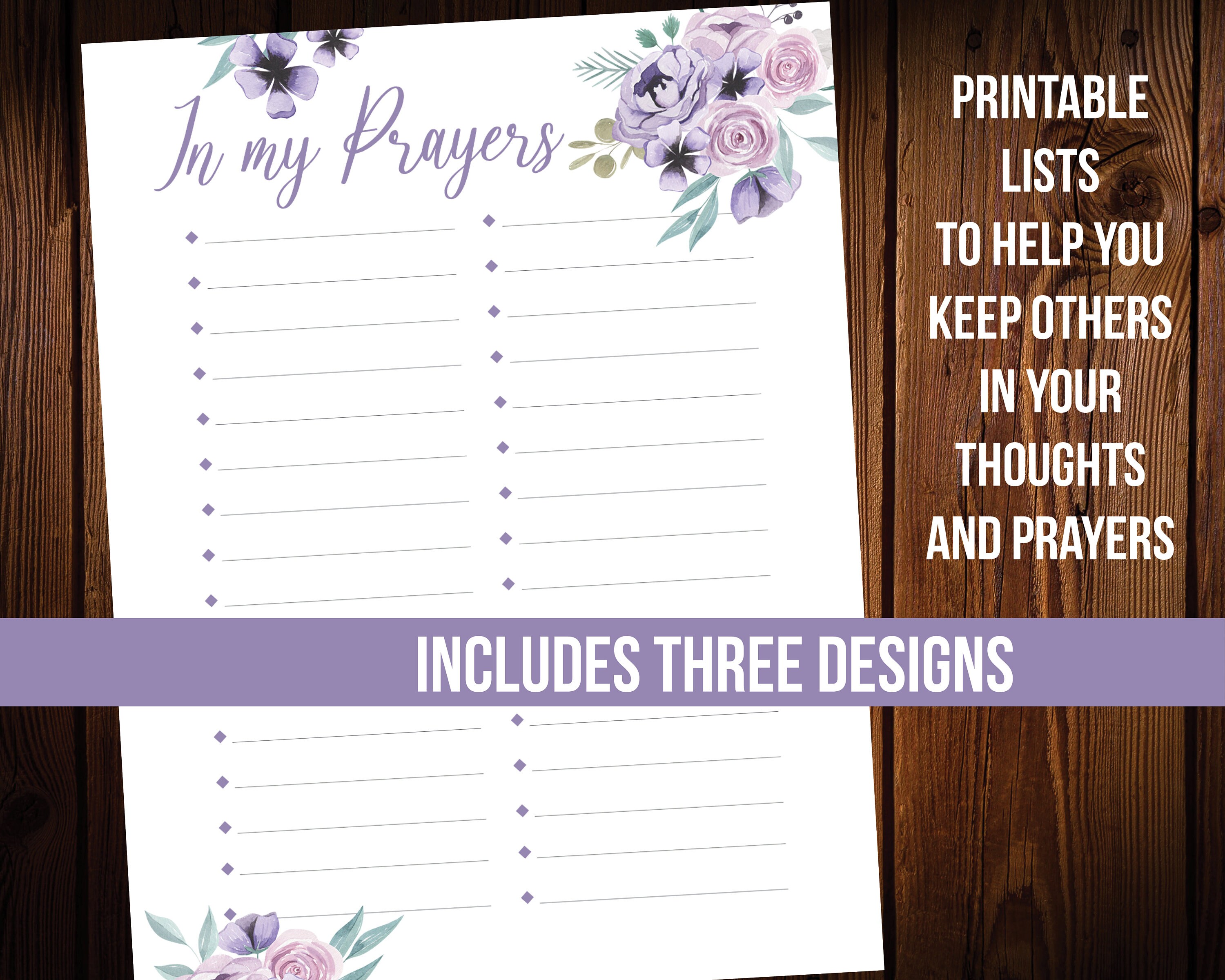 Prayer List Printable Bundle Planner Sheets | Etsy