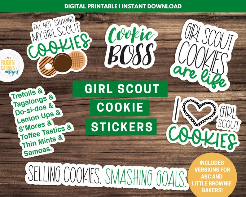 Girl Scout Cookie Digital Stickers Etsy