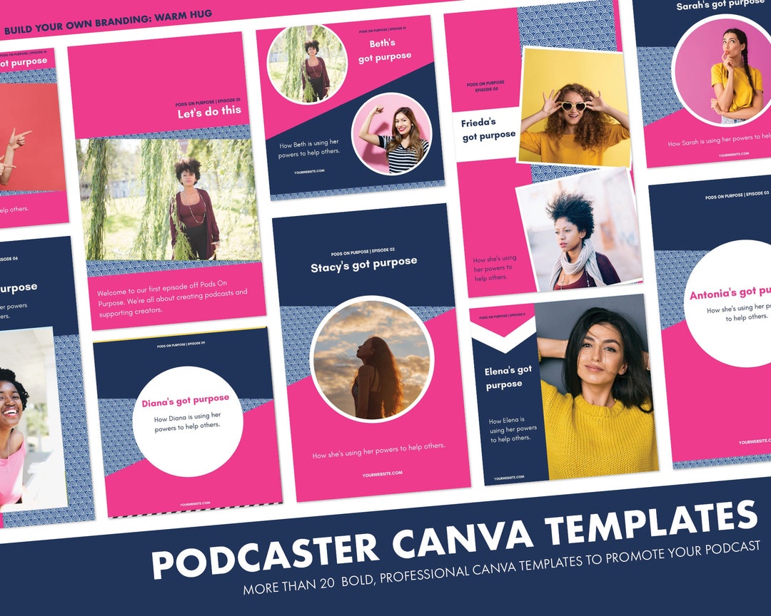Podcast Template Bundle for Canva Etsy