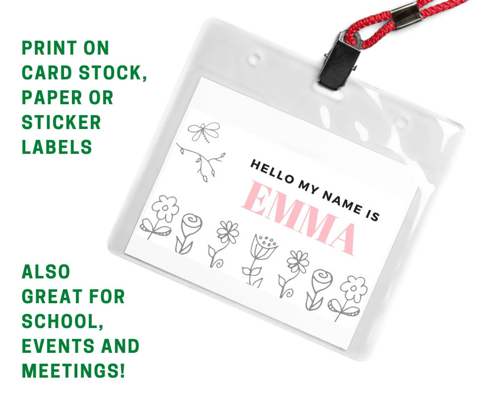 Girl Scout Coloring Name Tags - Canva Template - Etsy