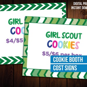 Girl Scout Cookie Booth Price Signs - Printable