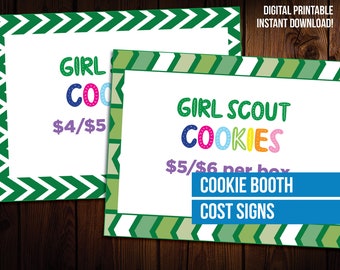 Girl Scout Cookie Booth Price Signs - Printable