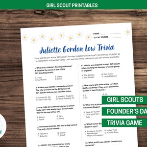 Girl Scouts Founder&#39;s Day Trivia - Juliette Gordon Low