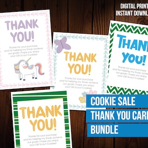 Girl Scout Cookie Sales Bedankkaarten - Afdrukbare bundel