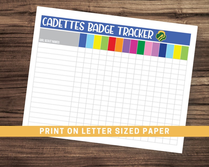 Girl Scout Cadettes Badge Tracker - Etsy