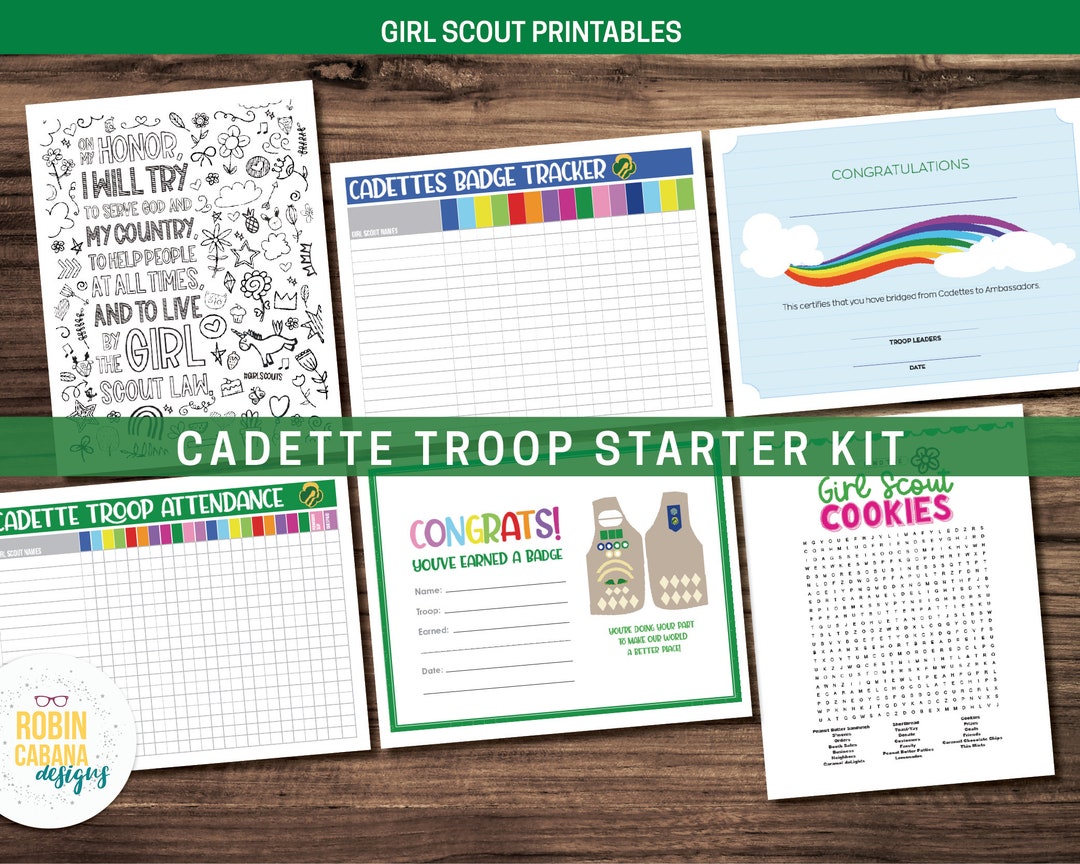 Girl Scout Cadette Troop Starter Kit Bundle - Printables - Etsy
