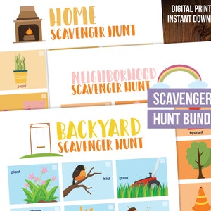 Scavenger Hunt Bundle - Explorez votre arrière-cour, votre maison et votre quartier - Imprimable