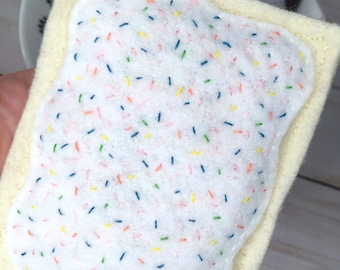Felt Play Food Pop Tart, Pretend Kitchen Pastry