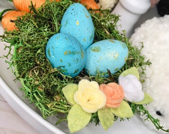 Rae Dun Inspired Easter Tiered Tray Decor, Easter Egg Nest, Birds Nest, Easter Tiered Tray Decor, Easter Decor, Easter Kitchen Decor