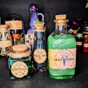 Halloween Potion Bottles, Witches Potion Bottles , Mantel Decor, Halloween Tiered Tray Decor, Potions Halloween decor