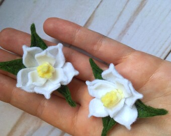 Magnolia Felt Flower Hair Clip, Wedding Hair Accessory